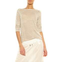 T-Shirt Majestic Filatures beige-white
